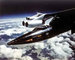 X-15 on B-52 Mothership wing pylon Dryden,