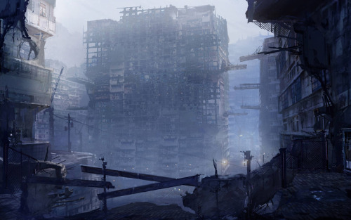 Slumcity Establishing concept art by Jung Park, 2009