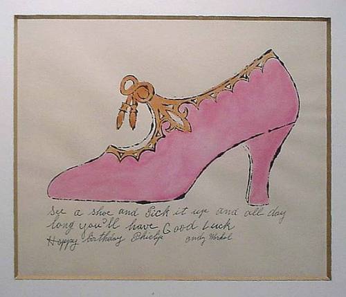 fuckfuckyeahyeah: See a Shoe and Pick It Up Andy Warhol 1955, Signed and dedicated in ink, ‘Happy B
