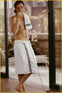 Aww look at his smile&hellip;.not to mention he is only wearing a towel xD