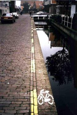 Interesting bike route, danger on your left and right&hellip;.I would try it