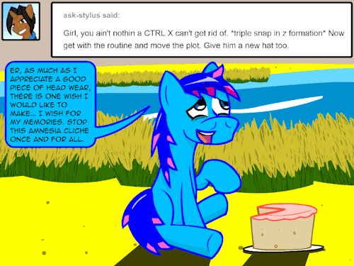 helpabluehorse:  How’s that for moving the plot?  Meeps!