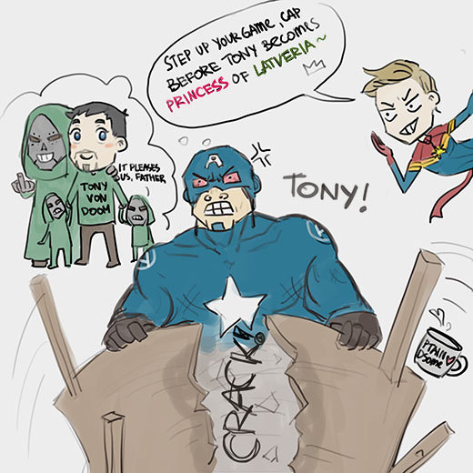 lokefanart:  don’t worry, steve, you’re still his captain handsome ◉‿◉