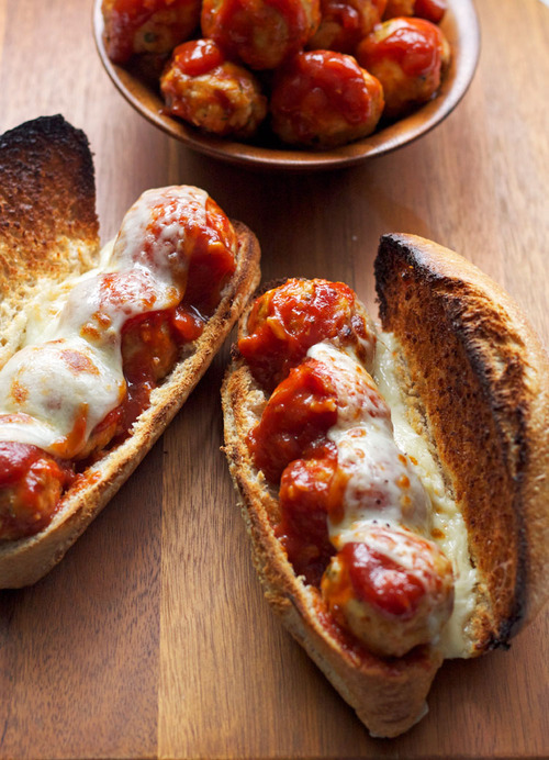 verticalfood:  Barbecue Meatball Subs