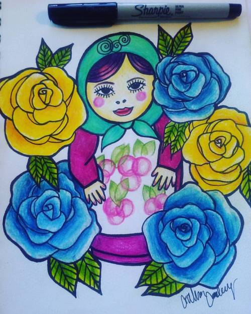 I&rsquo;ve always admired these dolls growing up. Draw what makes you happy. #Tattooflash #origi