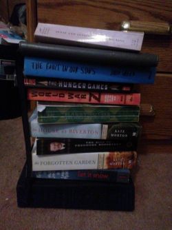 All the books I found next to my bed after I cleaned our bedroom floor. I&rsquo;ve read nearly all of these within the last couple months.