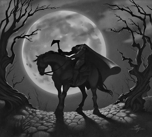 whitesoulblackheart:  The Headless Horseman by Kevin Keele ©   (Please leave credit