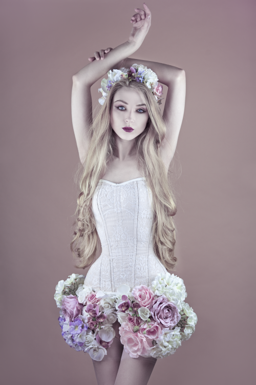 absentia-veil: Floral skirts and corsets by Absentia Couturemodel, photo, designer: Absentia