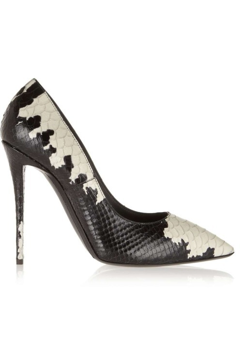 High Heels Blog Yvette printed snake-effect leather pumps via Tumblr