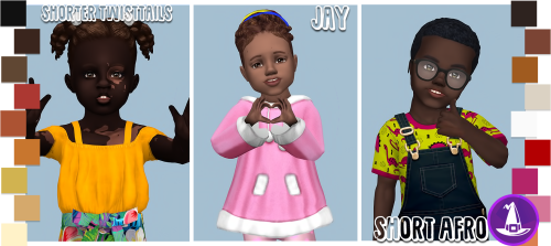 Black History Month Witching Hour Hair Dump 4Defaults & extras. Meshes required. (pls ignore the