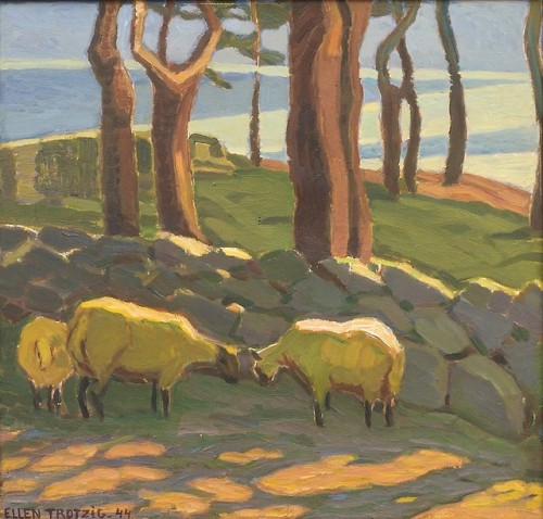 Ellen Trotzig (1878 - 1959) - A Sunny Day. 1944. Oil on canvas.