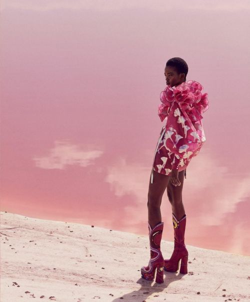 Aamito Lagum Photographed by Daniel RieraStyled by Joanna HillmanMake-up by Monica MarmoHair by Noel