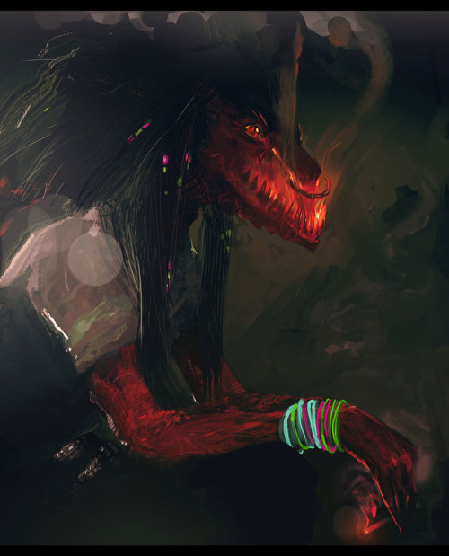 creaturesfromdreams:  Smoking lizard by Underseaspots  ==================== More: | Dragons | Random |
