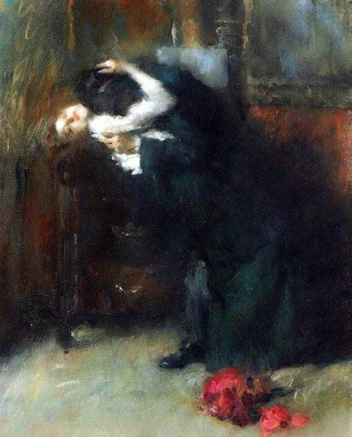 huariqueje:The Kiss  -   Antonio Ambrogio Alciati Italian  1878-1929  pastel on paper