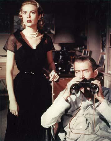 Grace Kelly and James Stewart in Hitchcock&rsquo;s Rear Window (1954) Copyright Universal Pictur