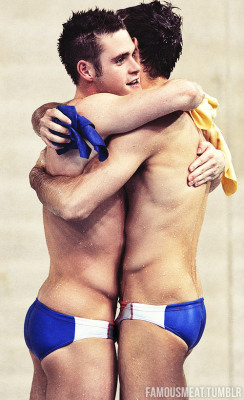famousmeat:  David Boudia &amp; Nick McCrory bulge to bulge in speedos at the Olympics