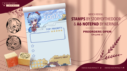 MERCH REVEALGanyu notepad by @neri-neaJean and Ningguang Rubber Stamps by @storyofthedoor