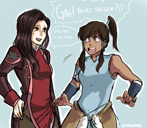 beroberos:  AU where Korra and Asami knew eachother when they were younger. Korra was proud of her former height advantage, dammit Asami 8(  hehe <3333