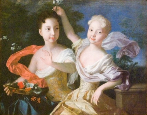 tiny-librarian: A portrait of Grand Duchesses Anna and Elizabeth Petrovna, daughters of Peter the Gr