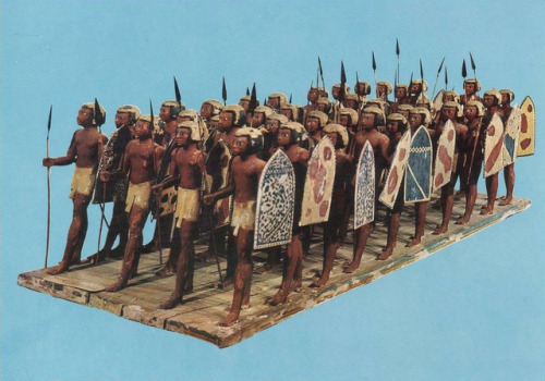 Model of Egyptian Pikemen This group of statues of ancient Egyptian pikemen was found in the tomb of