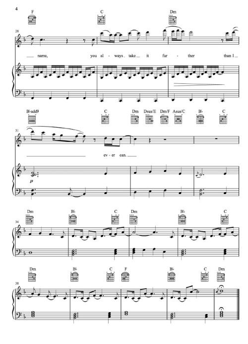 Oblivion - Bastille (Piano Sheet Music)