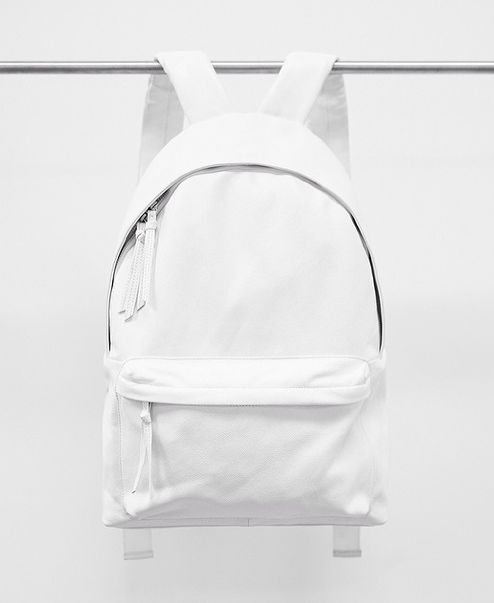 chrisstamp:White Leather Backpack