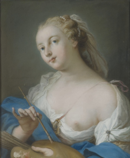 Allegory of Painting, attributed to a sister of Rosalba Carriera Italian, 18th century pastel on pap