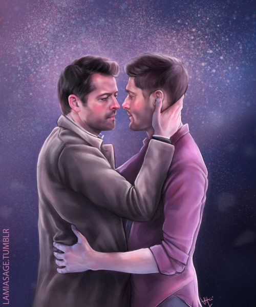 lamiasage: Destiel commission for @michellelovesmisha for the SPNFamilyRelief fundraiser