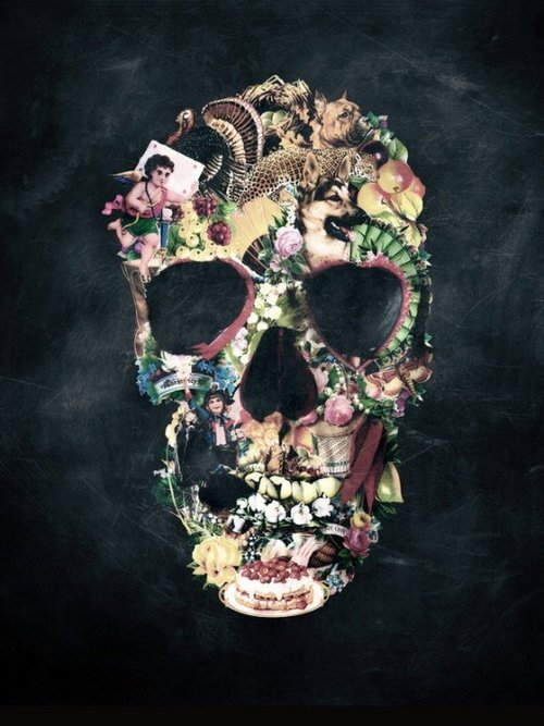 janggo09:  I am getting addicted to skulls and flowers.