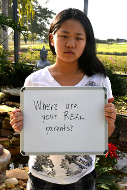 lettheapocalypsebegin:  seraphica:  Kim Kelley-Wagner has two daughters who were adopted from China. In everyday life, they have been subjected to horrid statements from people - to their faces, to their mother as they stood by her, etc. In this photo