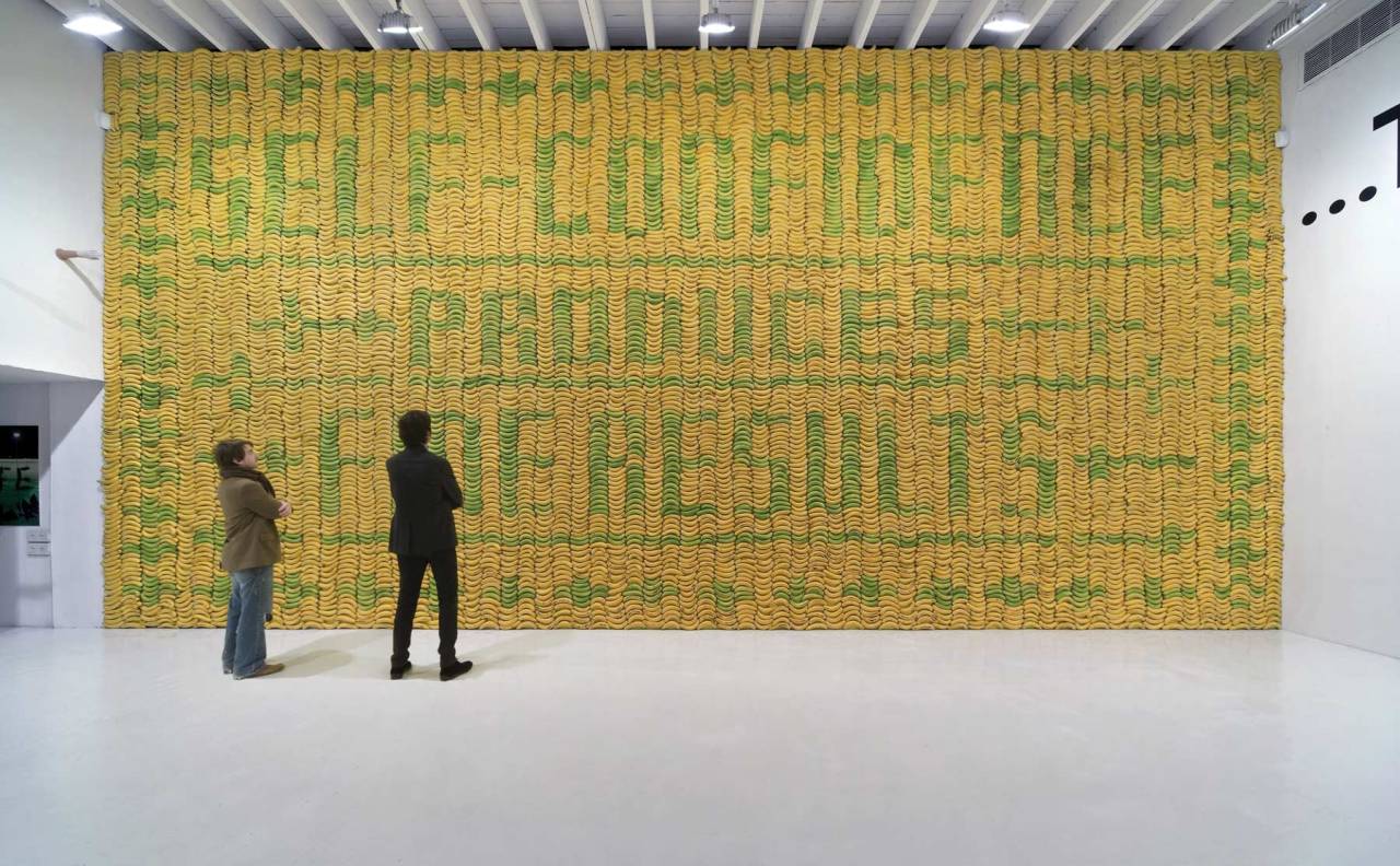 boyirl:  Sagmeister &amp; Walsh - Deitch Projects, Banana Wall At the opening