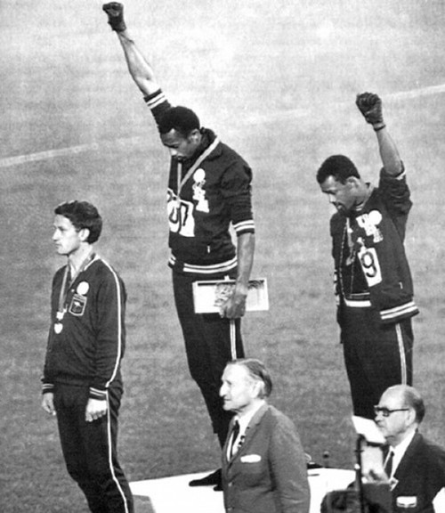 conveyerofcool:      Cool Photography: Black Power  Tommie Smith & John Carlos then and now. The message is still the same Black Power. Conveyer Of Cool “Stay COOL” Tumblr | Facebook    