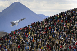 Close Encounters (An Fa-18 Hornet Takes Part In A Demonstration By The Swiss Air