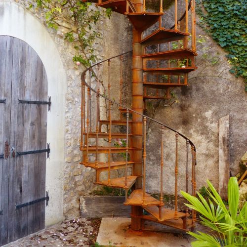 Cast iron vintage spiral staircase