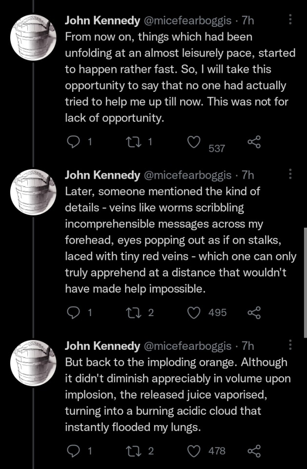 vicshush:a-nervous-system:a-nervous-system:[ID : A chain of tweets by user John Kennedy (@micefearboggis) that reads : “When an article says "some scientists think” then remember this: I, a scientist, once thought I could fit a whole