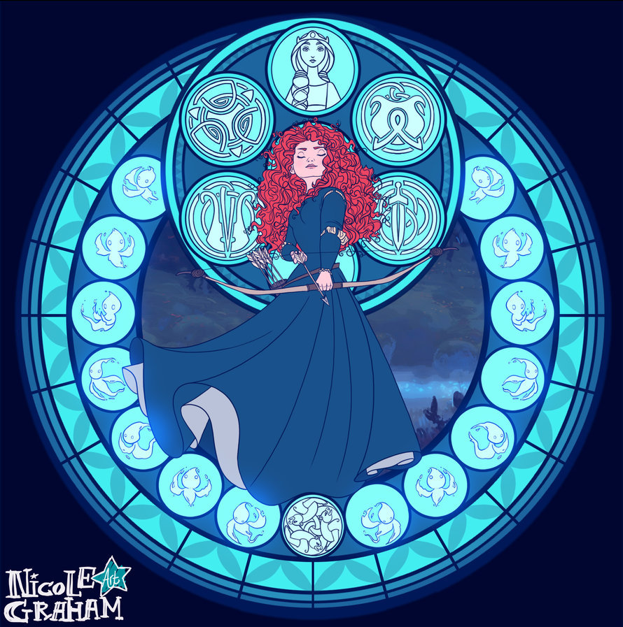 emrys90:  tittykaybee:  Kingdom Hearts Stained Glass FanArt: Disney Princess Collection