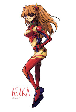 tamtamdi:  I finally watched EVANGELION!I love everything about the show, but I especially love asuka’s jelly suit!so I made my own design of Asuka’s jelly suit! 