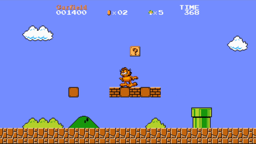 Garfield plays Super Mario Bros! youtu.be/k78dsKGXQMwGarfield the cat plays Super Mario Bros