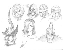 krump0:  Sum Dark Souls 2 NPCs drawn in Gainax/Trigger animu style :’D  I might make more, their art style is 2 gud ;_; 