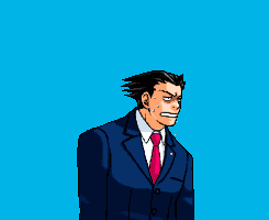 aceattorneysource:Phoenix Wright in 1x01: The First Turnabout / Hajimete no Gyakuten (  はじめての逆転)