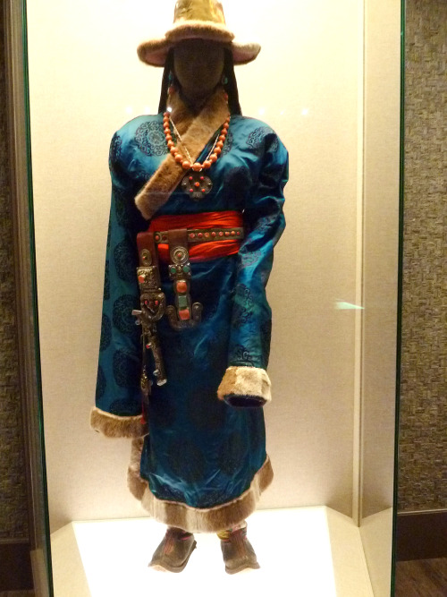 Tibetan ceremonial dress, belt, bracelet and earrings