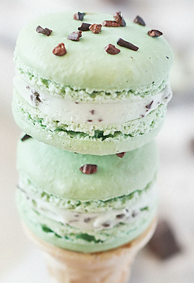 milkeu:  mint chocolate chip macarons - ⋆ 