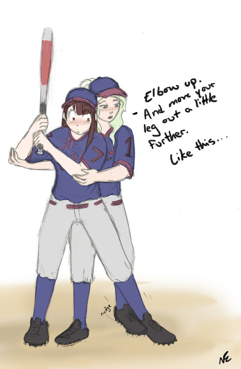 superevilbadguy: Softball AU “Batting Lesson” 