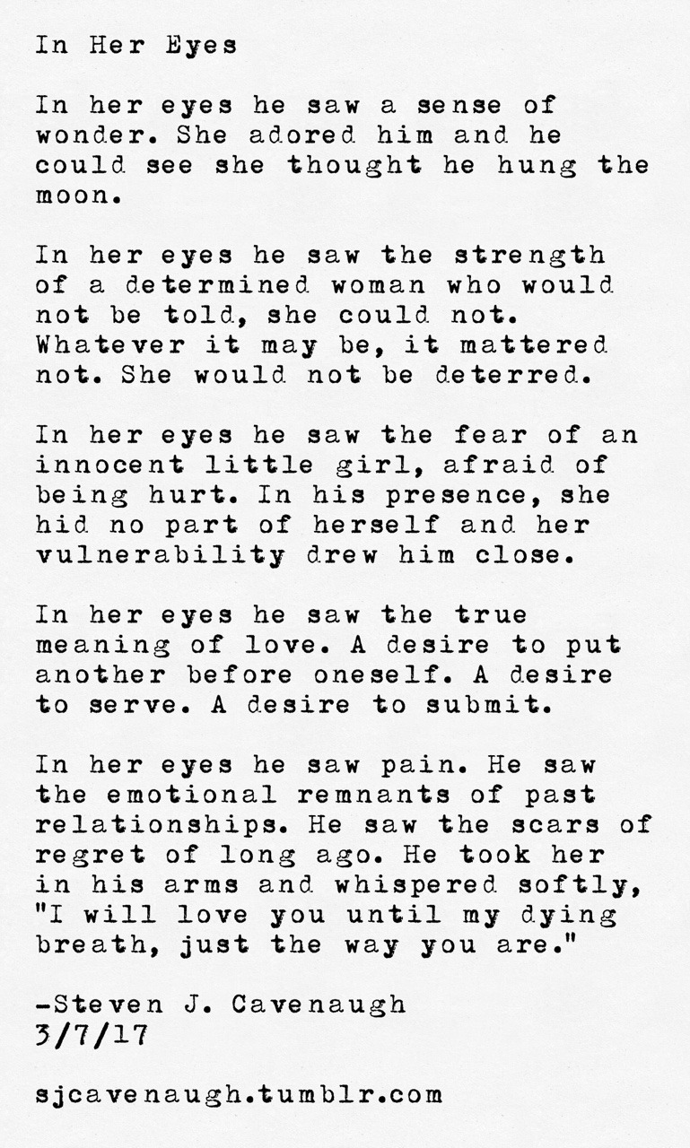 sjcavenaugh:  In Her Eyes  By Steven J. Cavenaugh  😍💜😥