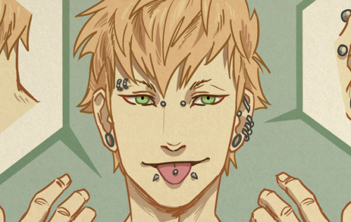 joannekwan:  I love Noiz’s piercings, so I made this detailing them. I just thank the lard he doesn’t have nipple rings.