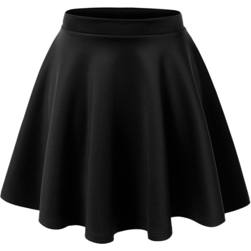 LE3NO Womens Basic Versatile Stretchy Flared Skater Skirt ❤ liked on Polyvore (see more skater skirt