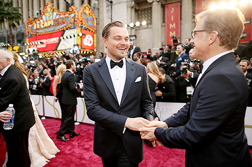 leonardodicrapio:  Leonardo DiCaprio and Christoph Waltz on the red carpet at the 86th Annual Academ