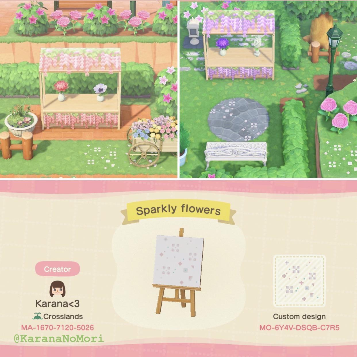 Animal Crossing Qr Closet Pink Purple Wisteria Stall Plus Sparkly Flower