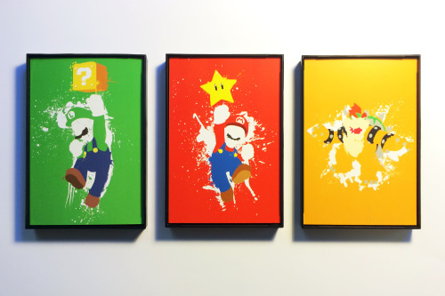 the-daily-robot:  A slew of framed gaming print trios now available at The Daily Robot’s Etsy shop! The Legend of Zelda: The Windwaker set Classic Mega Man set Super Mario set Sonic the Hedgehog set 