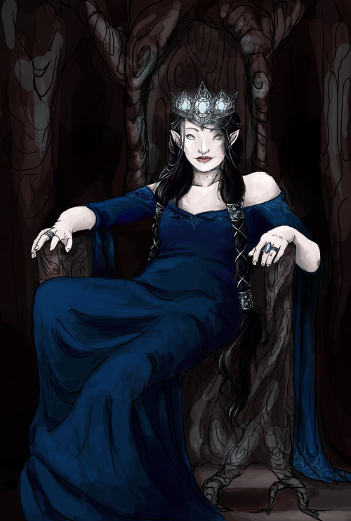 velvet-jellyfish:I really liked the awesome dark Luthien AU by celebarnacle, and i wanted to illustr